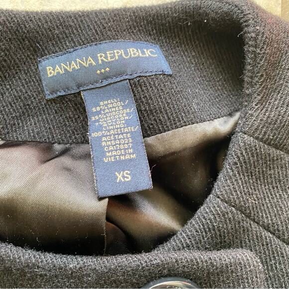 Banana Republic Women’s Black Peacoat Wool Blend size XS - Picture 6 of 7